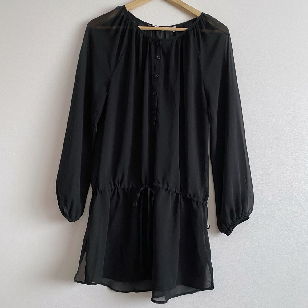 2/$16 La Vie En Rose Sheer Black Swim Cover Up